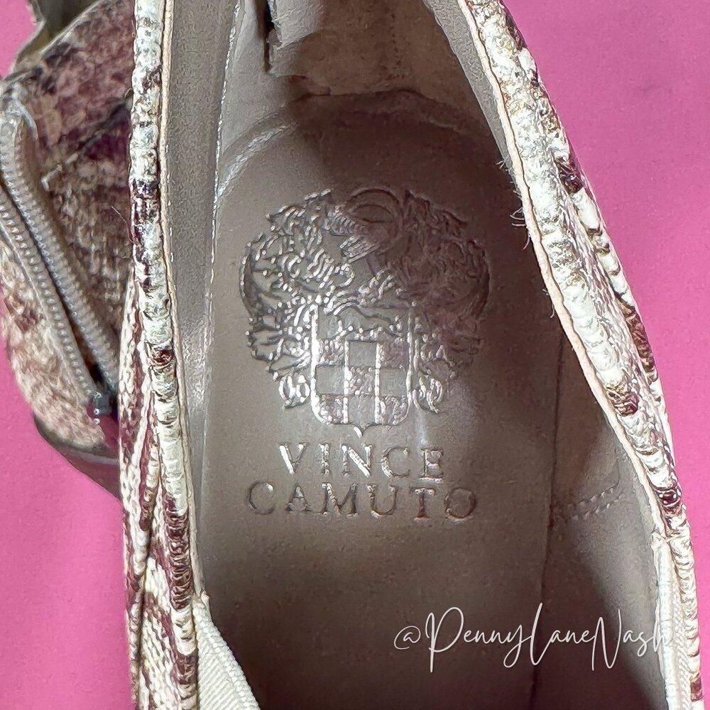 Vince Camuto Gradina Leather Snakeskin Ankle Bootie Size 9.5 - Picture 7 of 16